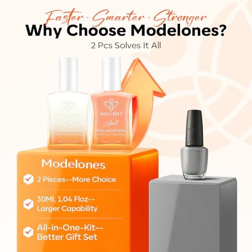 Modelones Nail Strengthener & Growth Set - 2 Pcs Extra Strong Hardener Polish