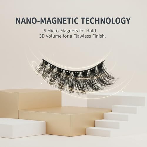 Magnetic Eyelashes Kit 4 Pairs, No Glue, 3D Natural Look