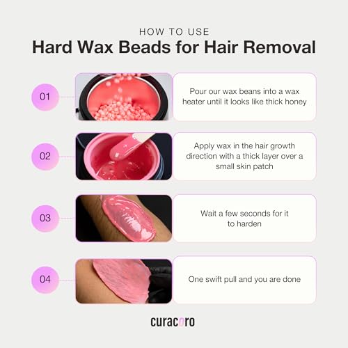 Curacoro Italian Wax Beans - 500g Hard Wax Beads for Full Body Hair Removal on Face, Body, Brazilian, Bikini, Legs, Underarms, Skin-Friendly Waxing Beads for Women & Men, Made in Italy (Passion Fruit)