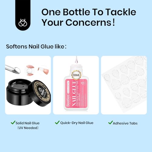 Beetles Nail Glue Remover with Cuticle Pusher - 20ml