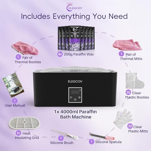 Paraffin Wax Machine Bath Kit for Hands & Feet - 4000ml Rapid Heating