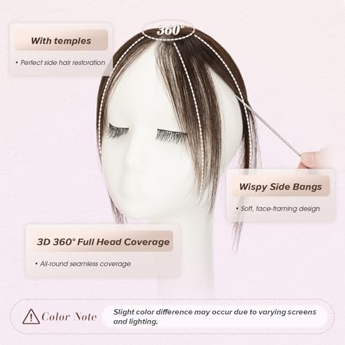 Clip-In Curtain Bangs - 100% Real Human Hair, Lightweight 9g