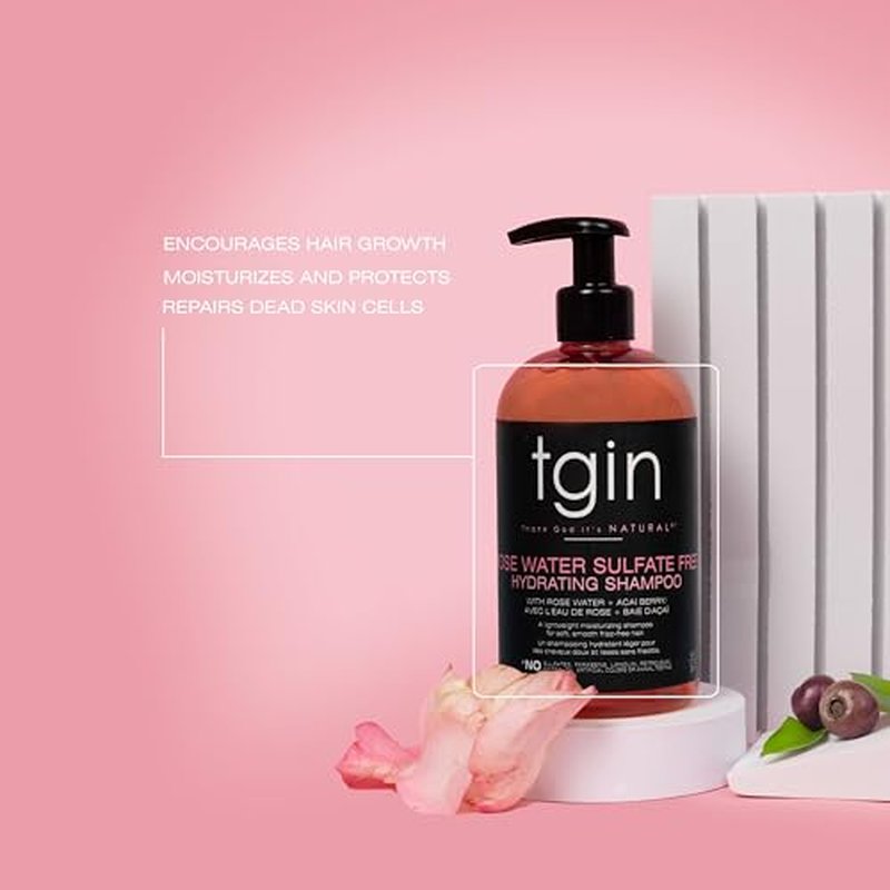 tgin Rose Water Clarifying Shampoo for Curly Hair – 13oz