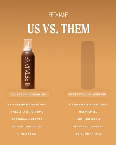 Peta Jane Dark Tanning Mousse - Streak-Free Self Tanner, 7 Oz