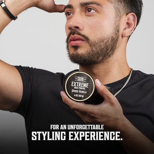 Viking Revolution Spiced Vanilla Hair Pomade for Men – Extreme Hold, High Shine (4oz)