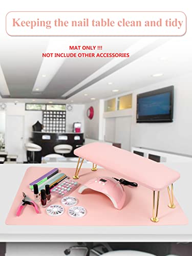 (MAT ONLY) Pink Nail Art Table Mat, Foldable Hand Rest Pad for Arm
