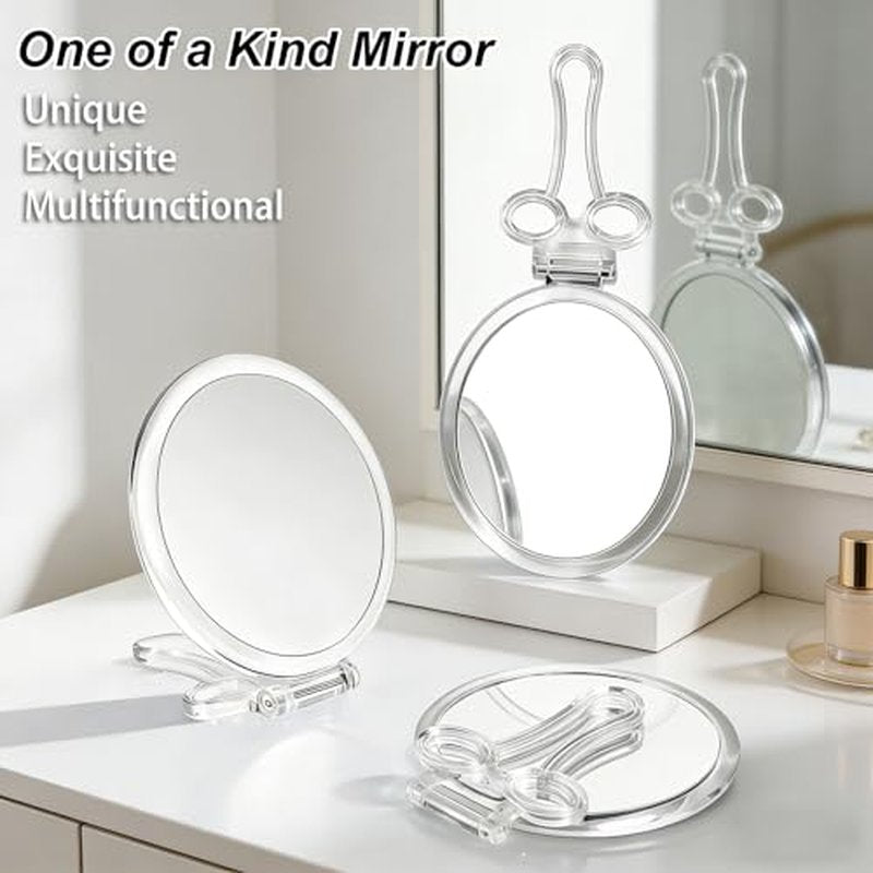 AMISCE Double-Sided Handheld Magnifying Mirror - 1X & 40X
