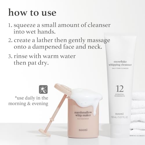 NOONI Snowflake Whipping Cleanser - Korean Glass Skin Facial Wash