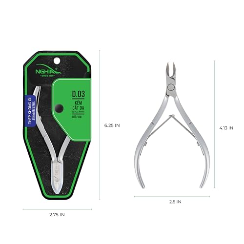 Nghia D-03 Stainless Steel Cuticle Nipper - Jaw 14 Precision Trimmer