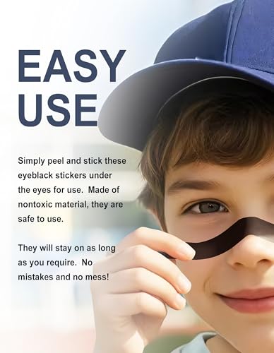 48 Pairs Eye Black Stickers for Sports, Baseball, Football
