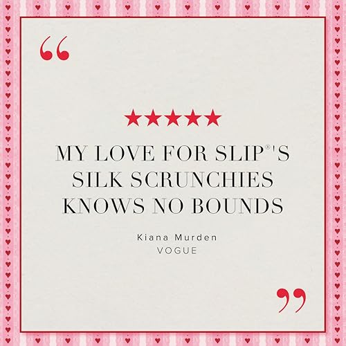 slip Large Scrunchies: Rosy | Set of 3 Pure Silk Large Scrunchies | Includes 1 Scarlet, 1 Rose, 1 White | 100% Mulberry Silk, Anti-Crease, Gentle on Hair, Reduces Breakage