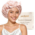 Waterproof Shower Cap for Women, Reusable Non-Slip Hair Cap