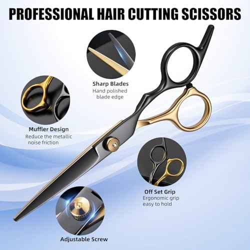 13 PCS Hair Cutting Scissors Shears Kits£¬Professional Haircut Scissors Kit with Cutting Scissors£¬6.5 Inches Hair Cutting Scissors Kit for Men/Women/Kids/Salon & Home