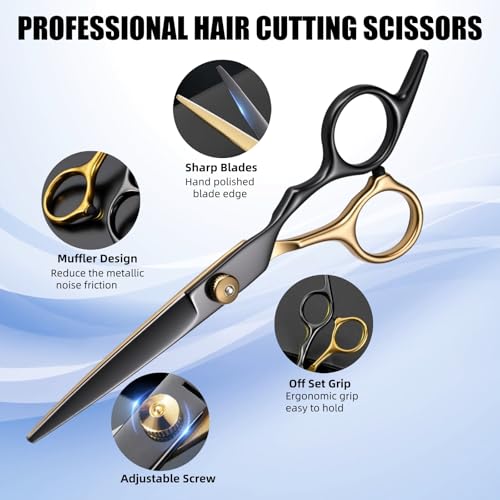 13-Piece Professional Hair Cutting Scissors Kit, Stainless Steel