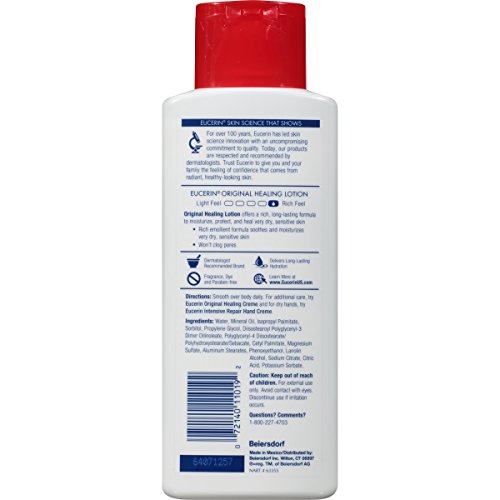 Eucerin Original Healing Lotion - Fragrance Free, Rich Lotion for Extremely Dry Skin - 8.4 fl. oz. Bottle (Pack of 3)