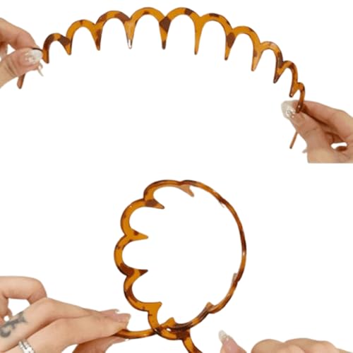 Zig Zag Hair Headband with Teeth Comb - Non-Slip 90s Style