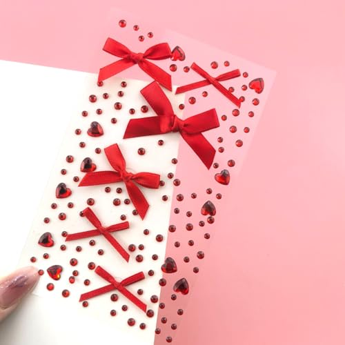 Valentine's Day Face Gems Rhinestone Temporary Tattoo Sticker Set