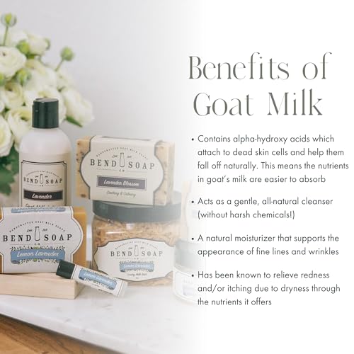 Bend Soap Company All Natural Handmade Goat Milk Soap for Dry Skin Relief, Mount Bachelor Pine, 4.5 oz Bars, 4 Pack