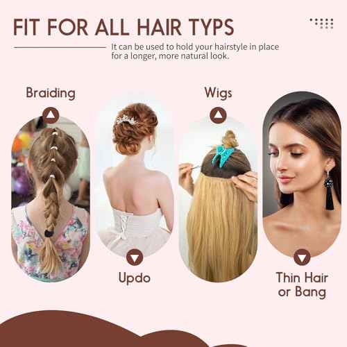 402pcs Bobby Pins U Hair Pins Set, 150pcs Wavy Bobby Pins 150pcs Hair Pins and 102pcs Hair Bands, U Pins for Hair Buns Women and Girls All Hair Types 2inch 2.4inch 2.75inch, Black