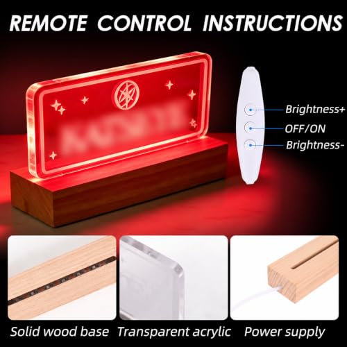 7-Color LED Neon Night Light with USB & Wood Base