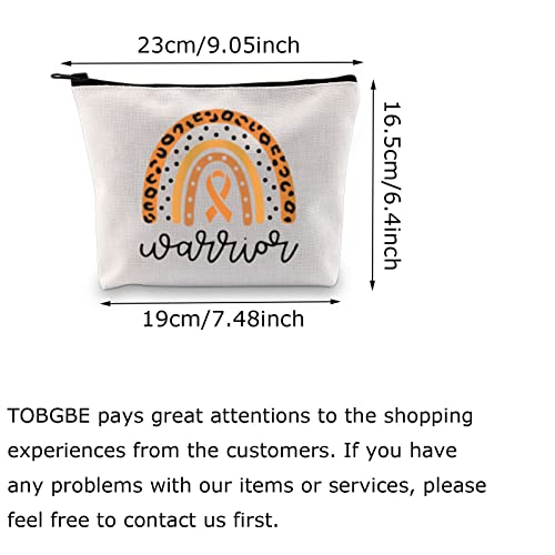 BLUPARK Leukemia Awareness Makeup Bag Leukemia Survivor Gift Leukemia Warrior Gift Orange Ribbon Support Zipper Bag (Leukemia Warrior)