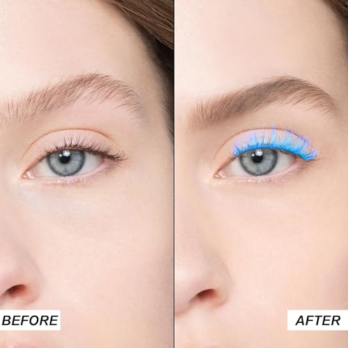 Blue 3D Volume False Eyelashes | Wispy Curly Mink Lashes