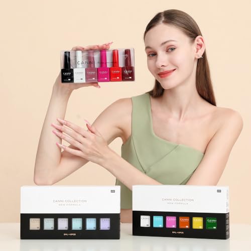 CANNI Gel Nail Polish Set - 6 Colors Hema-Free, 30-Day Wear