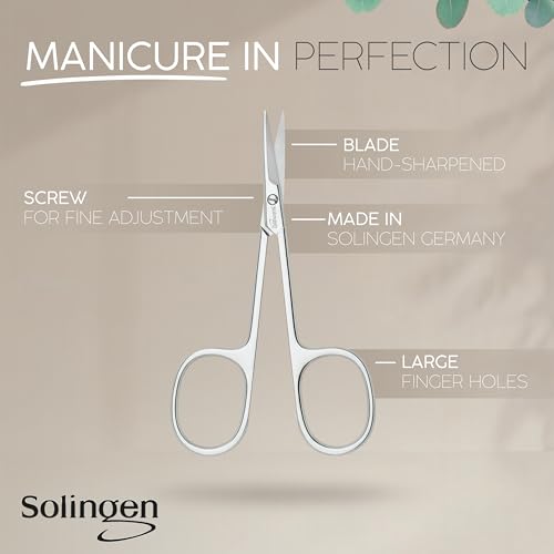 MARQUS Solingen Curved Cuticle Scissors - Precision German Steel with Case