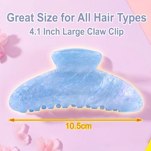 Large Hair Claw Clips 4.1 Inch - 3 Pack Acrylic