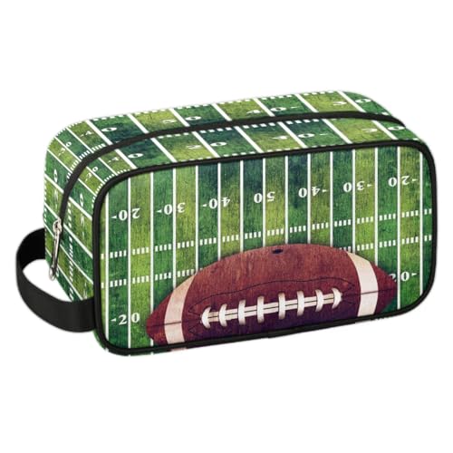 Kids Travel Toiletry Bag for Boys, Waterproof Hanging Dopp Kit Football Sports Wash Bag with Large Capacity for Travel, Sports, Shower