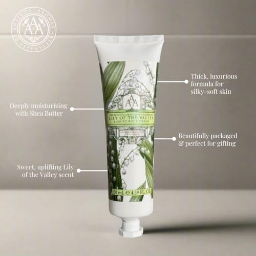 AAA by Somerset European Made Shea Butter Body Cream, Lily of the Valley, 2 Fl Oz