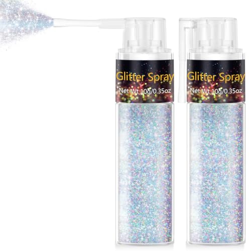 LemonSac Rainbow Glitter Spray for Body & Hair, Shimmering Sparkle Makeup, 10g, Festival & Prom Accessories - Glint-Rainbow