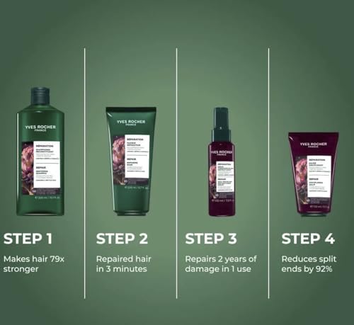 Yves Rocher Hair Repair Serum - Heat Protectant & Leave-In Treatment 100ml
