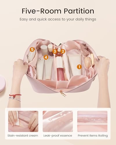 LOVEVOOK Travel Makeup Bag 2-Piece Set, Waterproof Cosmetic Organizer