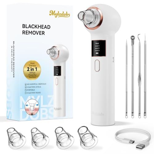 Mylzdobs Blackhead Remover with 3 Modes & 5 Suction Heads