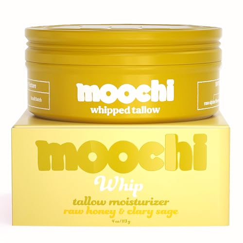 moochi Beef Tallow for Skin ? Organic 100% Grass-Fed Whipped Balm with Rare Alpine Flower Honey, Natural Moisturizer Cream for Nourishing Skin Hydration
