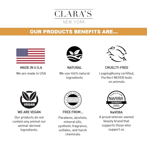 CLARA'S NEW YORK Natural Glowing Facial Serum Duo (Natural 100% Rosehip Oil serum 30ml & Natural 94% Vitamin C Face Serum 30ml) with Niacinamide and Hyaluronic Acid, Vitamin E Made in USA