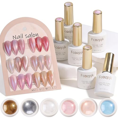 Cat Eye Gel Nail Polish Set with Chrome Powder & Magnet