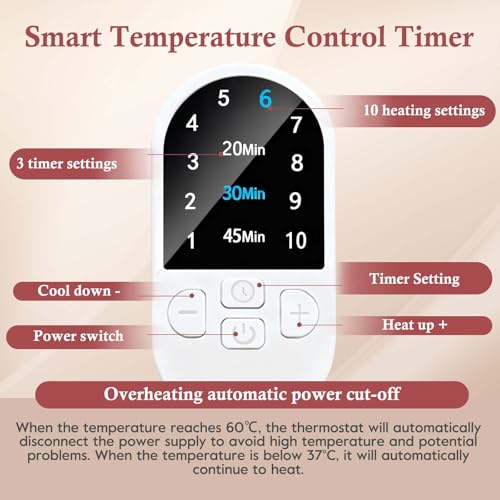 Heat Cap for Deep Conditioning Hair Steamer with 10-Level Temperature Control
