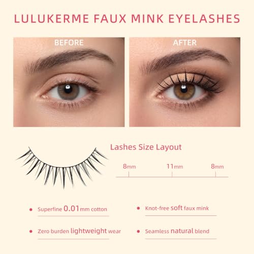 Faux Mink False Eyelashes - 7 Pairs Natural 3D Fluffy Look