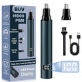 BUV Nose Hair Trimmer for Men with LED Display- 2026 Professional Painless Ear Hair Trimmers for Women, USB Rechargeable Nose Hair Trimmer Clipper ? 14,000 RPM IPX7 Waterproof Dual Edge Blades, Blue