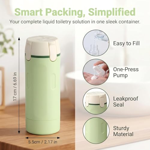 Travel Dispenser 4-Pack 30ML Leak Proof Bottles for Toiletries