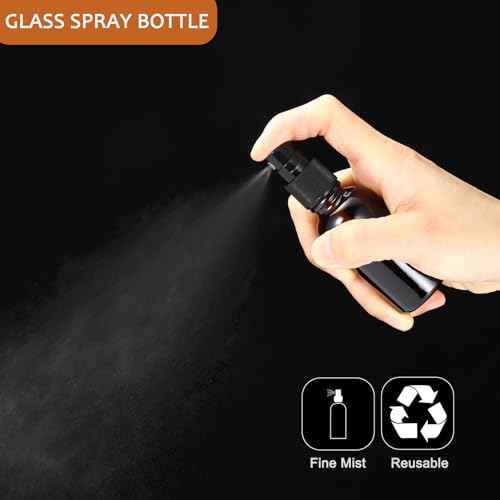 1 oz Amber Glass Spray Bottles,Small Empty Fine Mist Refillable Travel Spray Bottle for Cleaning,Perfume,Aromatherapy,Cosmetic Sprays,Hair,Essential Oils with Fine Mist Dispenser£¨3 Pack£©