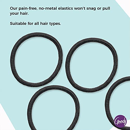 Goody Ouchless Elastic Hair Ties Pack of 30, Black, 4MM Rubber Bands, Pain-Free Hair Accessories
