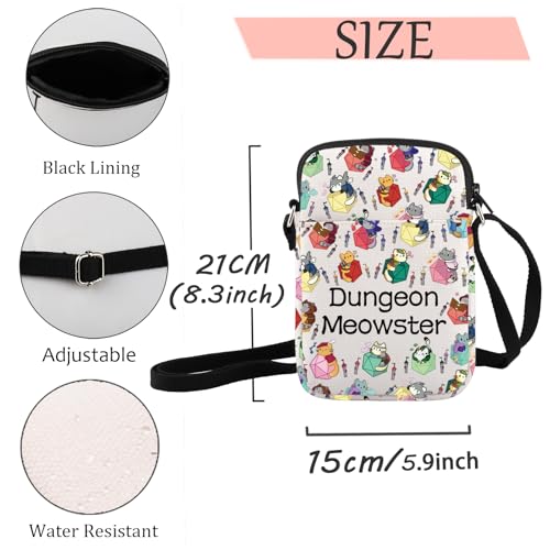 JXGZSO Dungeon Meowster Cosmetic Bag Dungeons and Cat Lover Gift Funny DND Gamer Gift (Dungeon moewster Crossbody)