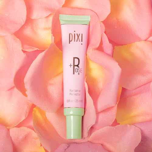 Pixi Beauty +Rose Radiance Perfector | Multitasking Brightening & Blurring Primer with Rose Water, Ceramide NP & Hyaluronic Acid | Luminous Skin Primer & Glowy Complexion Enhancer | 0.8 fl oz/ 25 ml