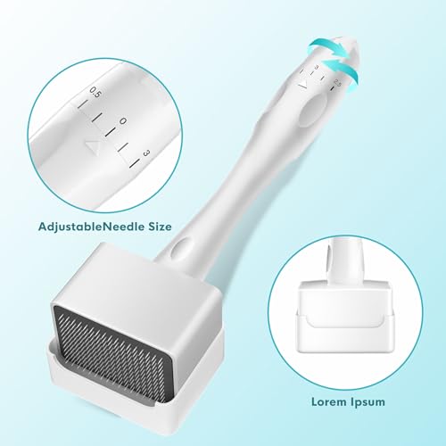 140 Titanium Adjustable microneedling Derma Stamp,Microneedle Derma Roller for Beard,microneedle Derma Pen skin care tool for Men and Women Home Use