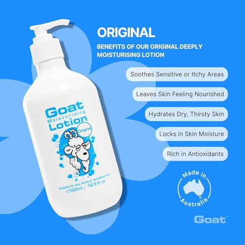 Goat Milk Lotion - Moisturizing - Non Greasy - 17 oz Enriched Milk, Suitable for Dry, Itchy or Sensitive Skin - Made in Australia - Original