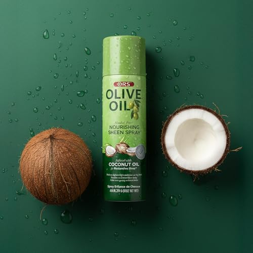 ORS Olive Oil Nourishing Sheen Spray infused with Coconut Oil 10 ounces (Pack of 2)