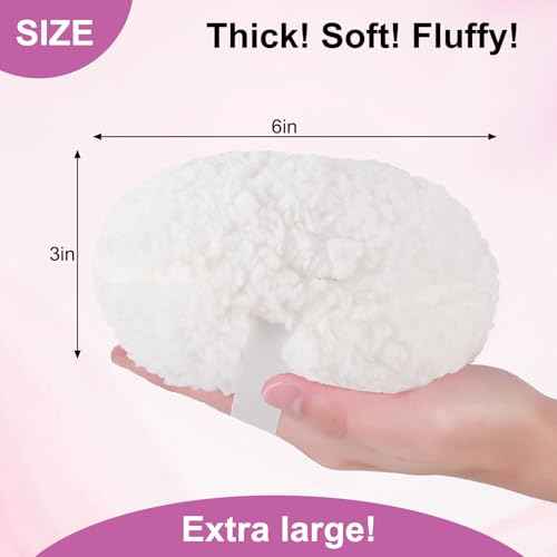 Powder Puff, 6'' Body Powder Puff and Container,Fluffy Soft Extra Large Powder Puff for Body Powder,White